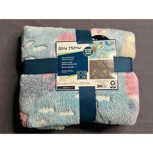 Glow Throw - Glow in the Dark Soft Plush Blanket 50x60 - Mermaids Underwater NEW